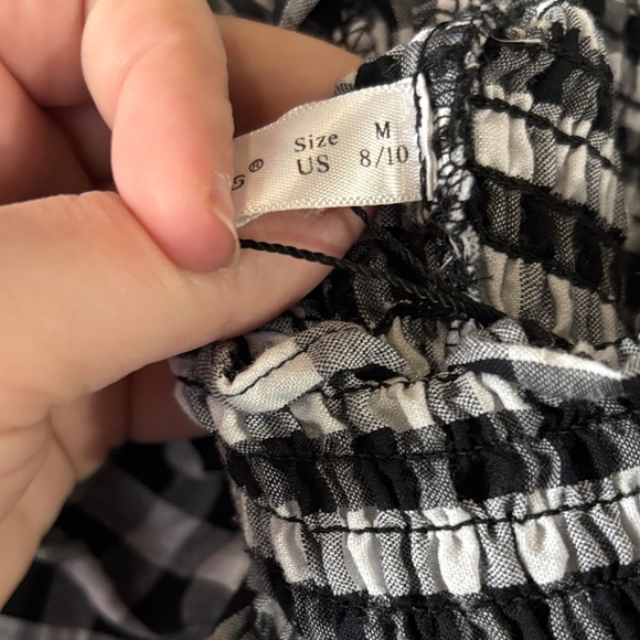 R. Vivimos Black and White Gingham Dress - Picture 4 of 4